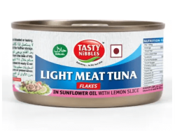 Tasty Nibbles Light Meat Tuna Flakes In Sunflower Oil with Lemon Slice Sea Foods  (185 g)