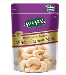 Happilo Premium Natural Whole Kaju/ Cashews  (500 g)