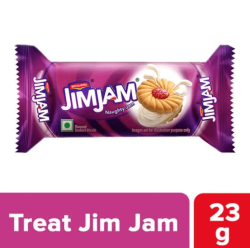 Britannia Treat Jim Jam Cream Biscuit - Crunchy, Ready To Eat, 23 g