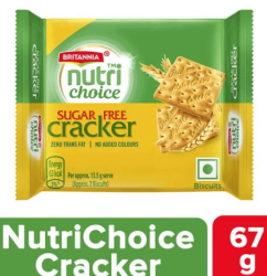 Britannia NutriChoice Sugar Free Cream Cracker, 3x67 g Multipack