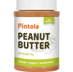 Pintola Organic Peanut Butter - Crunchy, Unsweetened, 1 kg