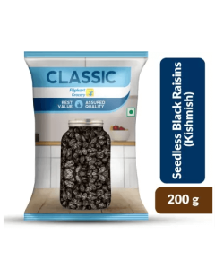 Classic Seedless Black Raisins by Flipkart Grocery  (200 g)